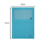 Paquet de 100 chemises à fenetre Forever - 22x31cm - Bleu clair EXACOMPTA