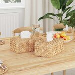 vidaXL Housses de boîte à tissues 2 Pièces Jacinthe d'eau Naturel