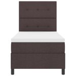 vidaXL Lit à Sommier avec Matelas & LED Marron Foncé 90x200 cm Tissu