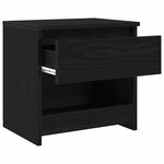 vidaXL Cabinet de chevet avec tiroir 2 Pièces Chêne noir 40 x 30 x 39 cm