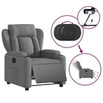 vidaXL Fauteuil inclinable électrique Gris foncé Tissu