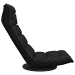 vidaXL Chaise pivotante de sol Noir Tissu