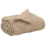 vidaXL Duvet complet toute l'année Taupe 220 x 200 cm Microfibre