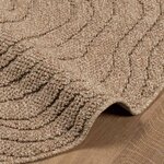 vidaXL Tapis de surface Rond Moiré HUARTE Naturel Ø 120 CM Polyester