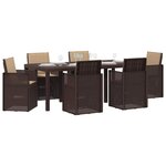 vidaXL Ensemble de salle à manger pour jardin 7 Pièces Marron et taupe PP