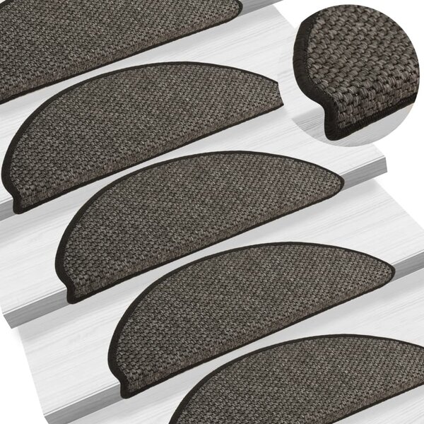 vidaXL Tapis d'escalier autocollants 15 Pièces 65x21x4 cm Anthracite