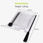 ACROPAQ Massicot Coupe-papier A4 10 pages à la fois- 3 têtes de coupe différents (droit  ondulé et perforé)- Sécurisé- Pliable- Règle marquée
