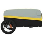 vidaXL Remorque de vélo noir et jaune 30 kg fer