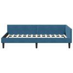 vidaXL Cadre de lit d'angle Bleu 90 x 200 cm Velours et bois stratifié