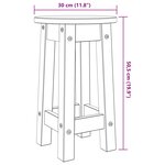 vidaXL Tabourets de bar lot de 2 gris bois massif de pin