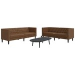 vidaXL Ensemble de canapé Chesterfield 2 Pièces marron similicuir daim