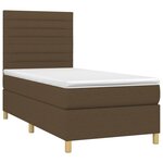 vidaXL Sommier à lattes de lit et matelas et LED Marron foncé 80x200cm