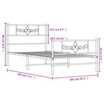 vidaXL Cadre de lit métal sans matelas avec pied de lit noir 100x190cm