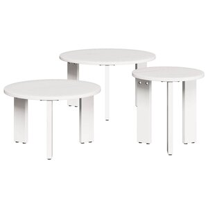 vidaXL Table basse 3 Pièces Blanc Bois massif en pin