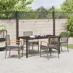 vidaXL Ensemble de salle à manger pour jardin 5 Pièces Gris polyrotin
