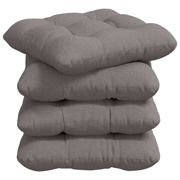 vidaXL Coussins de siège 4 Pièces Taupe 45 x 45 x 12 cm tissu