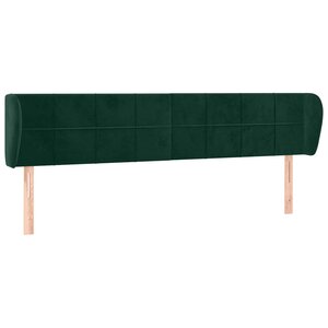 vidaXL Tête de lit avec oreilles Vert foncé 183x23x78/88 cm Velours
