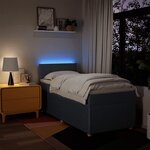 vidaXL Sommier à lattes de lit avec matelas Bleu 100x200 cm Tissu