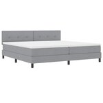 vidaXL Lit à ressorts avec matelas Gris clair 200 x 200 cm tissu