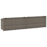 vidaXL Boîte de rangement de jardin gris 220x50x58 cm résine tressée