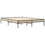 vidaXL Cadre de lit chêne sonoma 120x200 cm bois d'ingénierie et métal