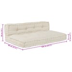vidaXL Coussin de canapé sur palette 2 Pièces Crème tissu