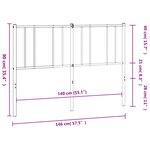vidaXL Tête de lit de remplacement métal noir 140 cm