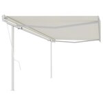 vidaXL Auvent automatique rétractable poteaux 5x3 5 m Crème