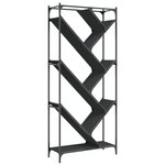 vidaXL Bibliothèque noir 79x30x180 cm bois d'ingénierie et métal