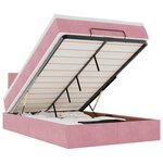 vidaXL Lit ottoman avec matelas et LED rose 120x190 cm velours