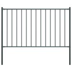 vidaXL Panneau clôture poteau Acier enduit poudre 1 7x0 75m Anthracite