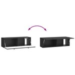 vidaXL Meuble TV mural Noir 98 x 31 x 30 cm Bois d'ingénierie