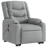 vidaXL Fauteuil de massage inclinable Gris clair Tissu
