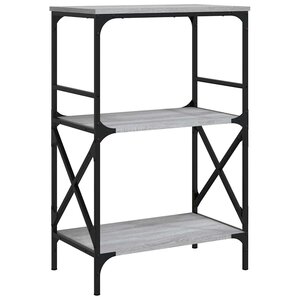 vidaXL Bibliothèque à 3 niveaux sonoma gris 59x35x90 5 cm