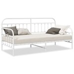vidaXL Lit de jour Blanc 90x200 cm en Acier