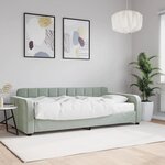 vidaXL Lit de jour avec matelas gris clair 90x200 cm velours