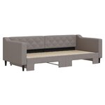 vidaXL Lit de jour avec gigogne sans matelas taupe 90x200 cm
