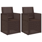 vidaXL Chaises de jardin salle à manger 2 Pièces Marron PP