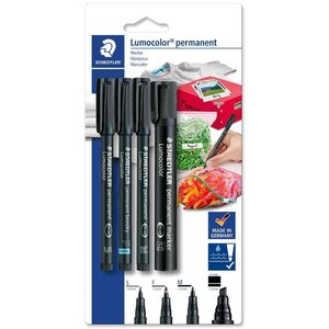 Set de marqueurs permanents lumocolor sous blister staedtler