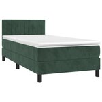 vidaXL Sommier à lattes de lit et matelas et LED Vert foncé 90x200cm