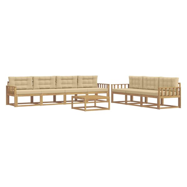 vidaXL Ensemble de canapés d'extérieur 7 pc Blanc et Beige
