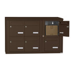 Bloc collectif leabox.com  3x2  grade 3  simple face  Extérieur  fixation murale   Brun Sepia RAL 8014 finition brillante