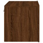vidaXL Tables de chevet murales avec lumières LED 2 Pièces chêne marron