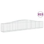 vidaXL Paniers à gabions arqués 15 Pièces 400x50x60/80 cm Fer galvanisé