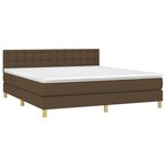 vidaXL Sommier à lattes de lit matelas et LED Marron foncé 160x200 cm