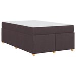 vidaXL Cadre de lit avec matelas Marron foncé 120 x 190 cm tissu