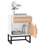 vidaXL Table de chevet blanc 40x30x55 5 cm bois d’ingénierie et fer