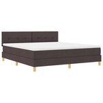 vidaXL Lit à ressort LED avec coussin Marron foncé 180 x 200 cm tissu