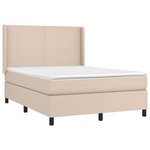 vidaXL Sommier à lattes de lit avec matelas Cappuccino 140x190 cm