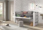 Lit mi-haut 90x200 sam blanc